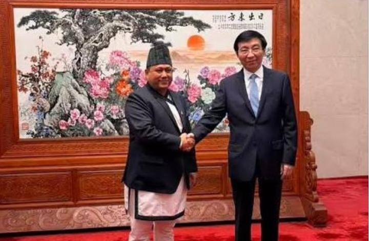 Wang Huning, China’s Top Diplomat, Meets Nepali Foreign Minister Khanal